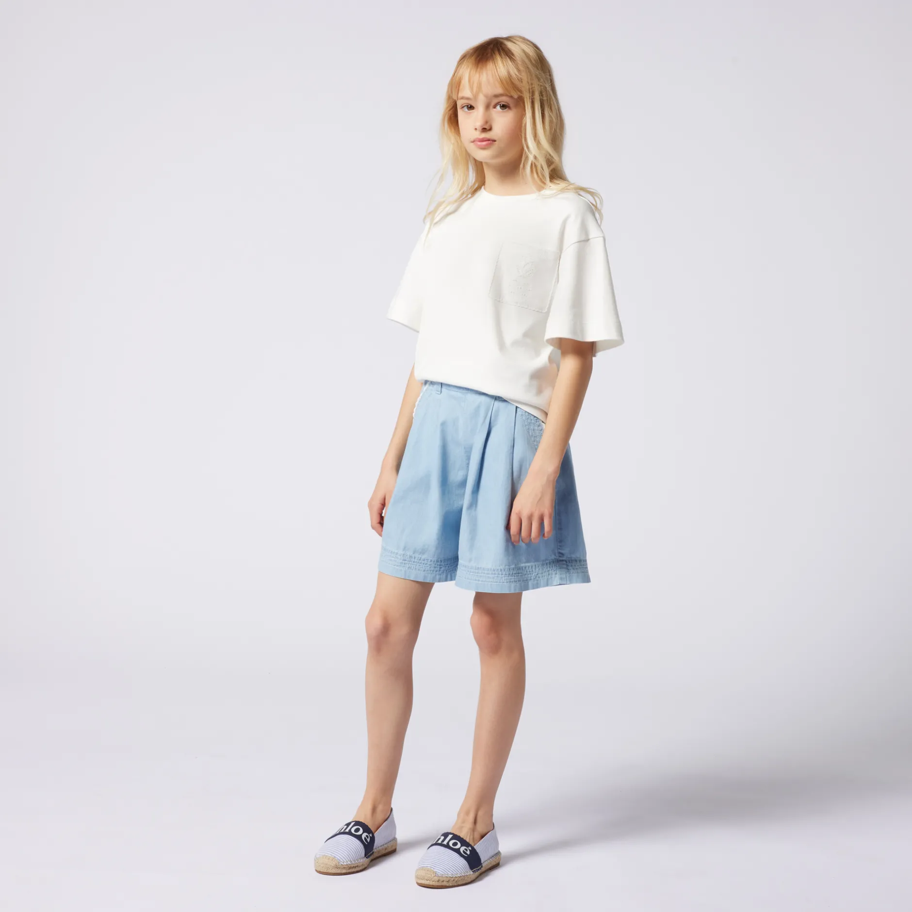 Sale CHLOE Espadrilles en toile rayée BLEU BLANC