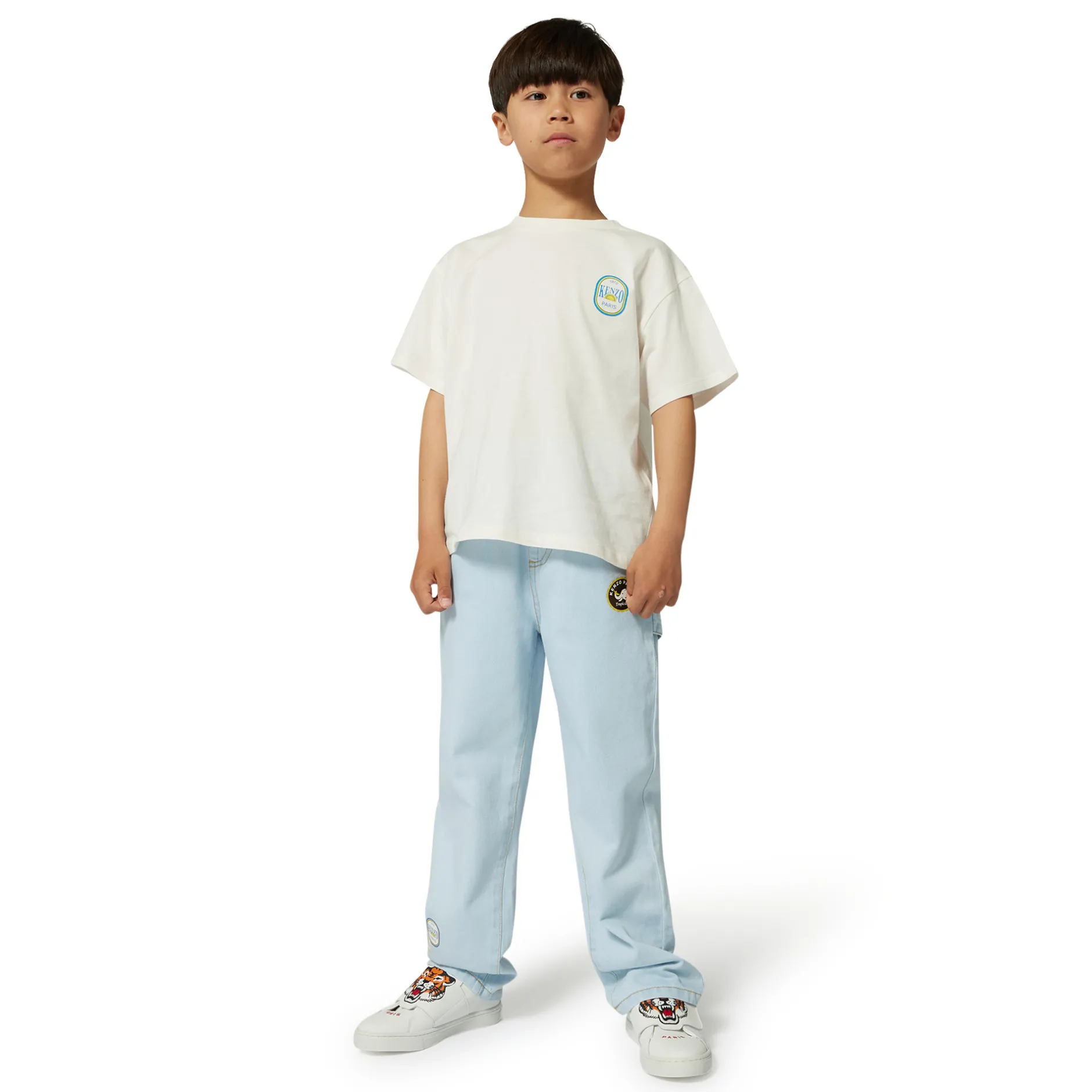 Outlet KENZO KIDS Jean avec imprimés siglés BLEACH POUSSE