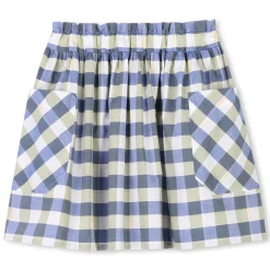 New KENZO KIDS Jupe à carreaux en coton WAVE BLUE