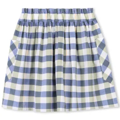 New KENZO KIDS Jupe à carreaux en coton WAVE BLUE