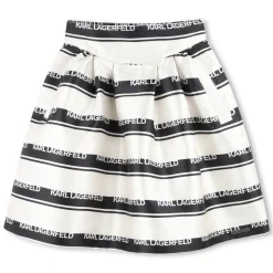 Outlet KARL LAGERFELD KIDS Jupe courte rayée ECRU NOIR