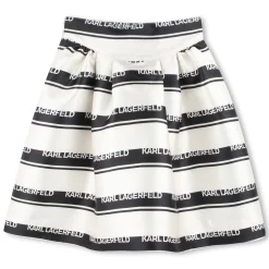 Outlet KARL LAGERFELD KIDS Jupe courte rayée ECRU NOIR