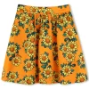 Sale KENZO KIDS Jupe imprimée en satin coton ORANGE