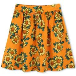 Sale KENZO KIDS Jupe imprimée en satin coton ORANGE
