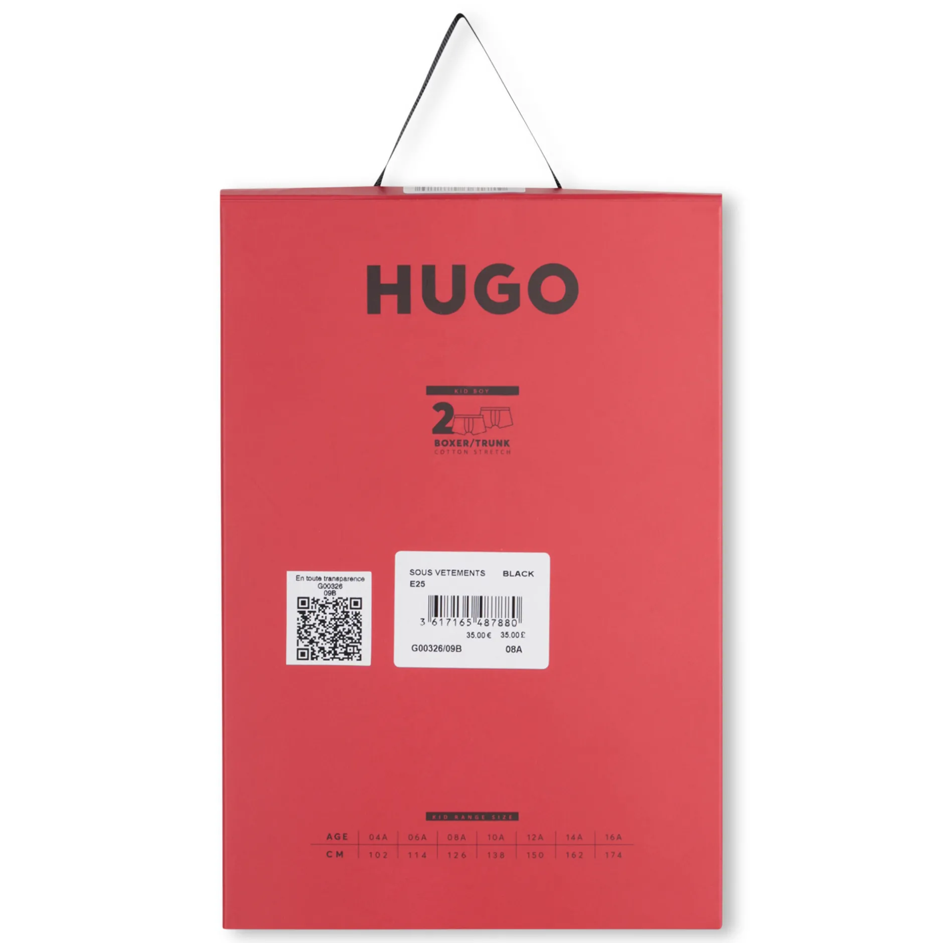 New HUGO Lot de 2 boxers en coffret BLACK