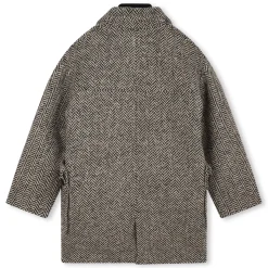Sale LANVIN Manteau mi-long motif chevrons NOIR BEIGE
