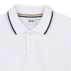 Sale BOSS Polo à coupe droite BLANC