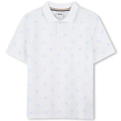 Best BOSS Polo à coupe droite imprimé BLANC