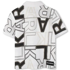 Discount KARL LAGERFELD KIDS Polo à manches courtes BLANC NOIR
