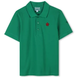 Outlet KENZO KIDS Polo avec badge et broderie LODEN