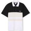 Fashion BOSS Polo avec découpes contrastées BLACK