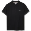 Sale BOSS Polo avec rayures tricolores BLACK