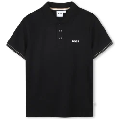 Sale BOSS Polo avec rayures tricolores BLACK