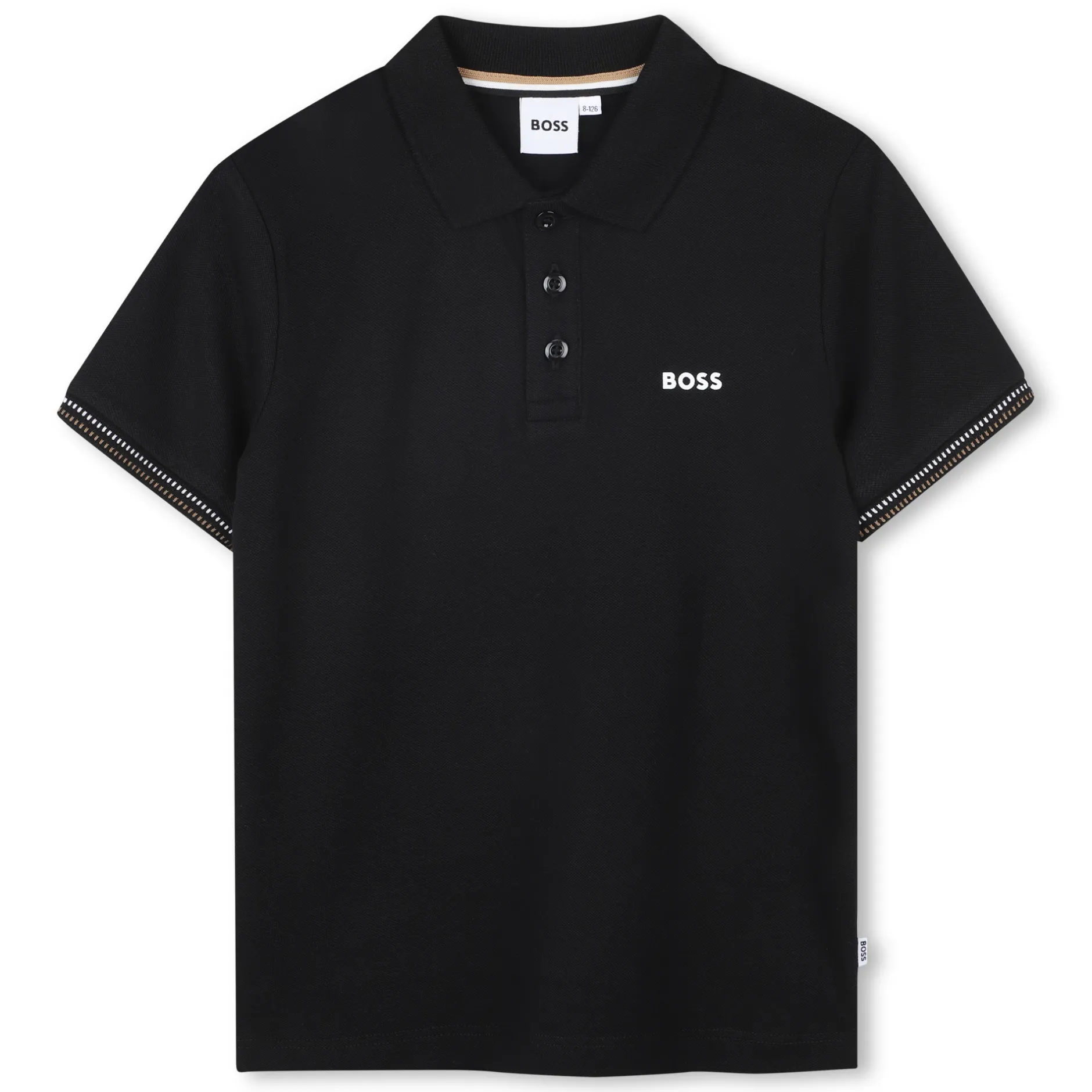 Sale BOSS Polo avec rayures tricolores BLACK