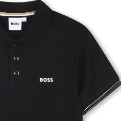 Sale BOSS Polo avec rayures tricolores BLACK