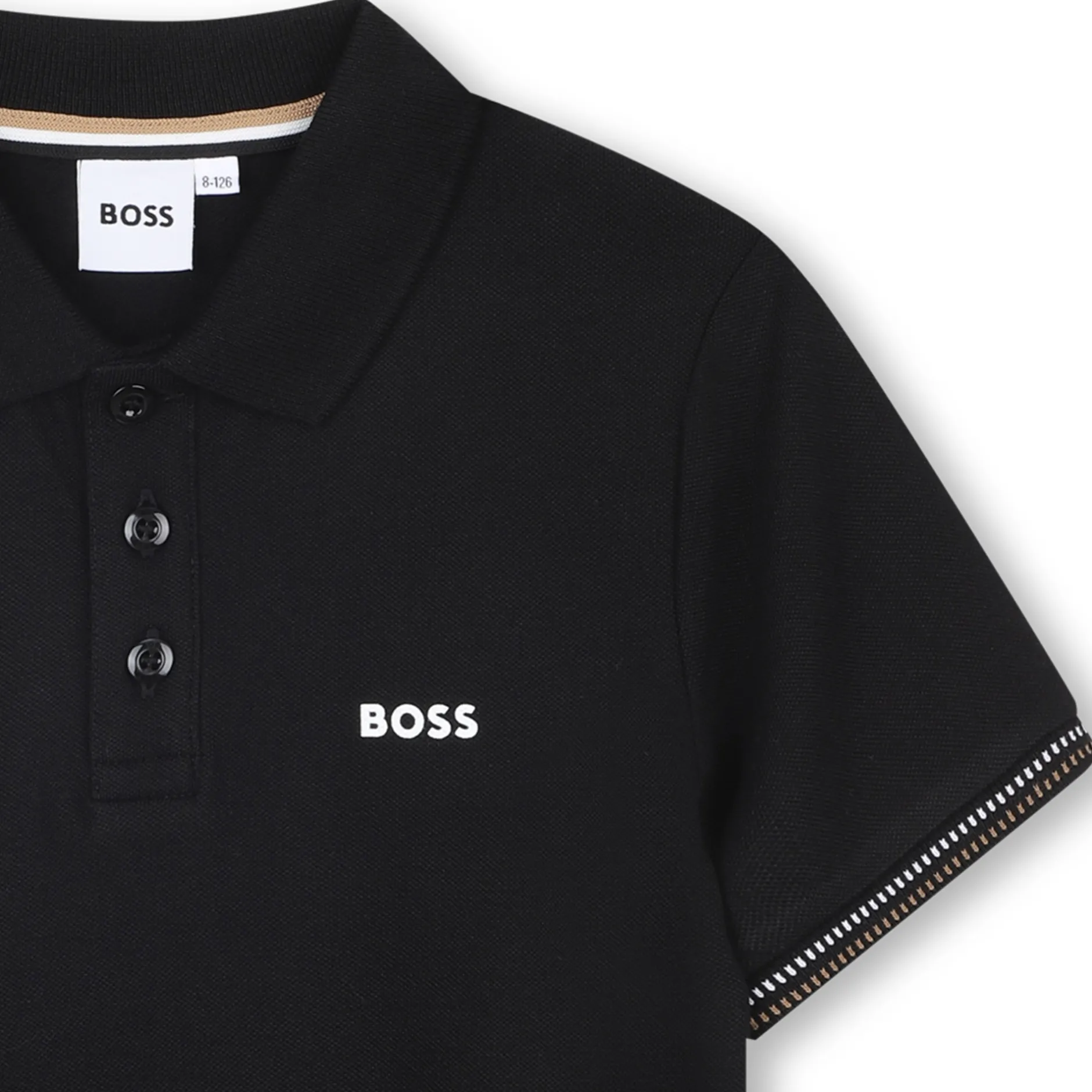 Sale BOSS Polo avec rayures tricolores BLACK