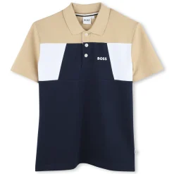 Sale BOSS Polo blocs de couleurs BLEU CARGO