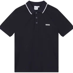 Discount BOSS Polo manches courtes en coton BLEU CARGO