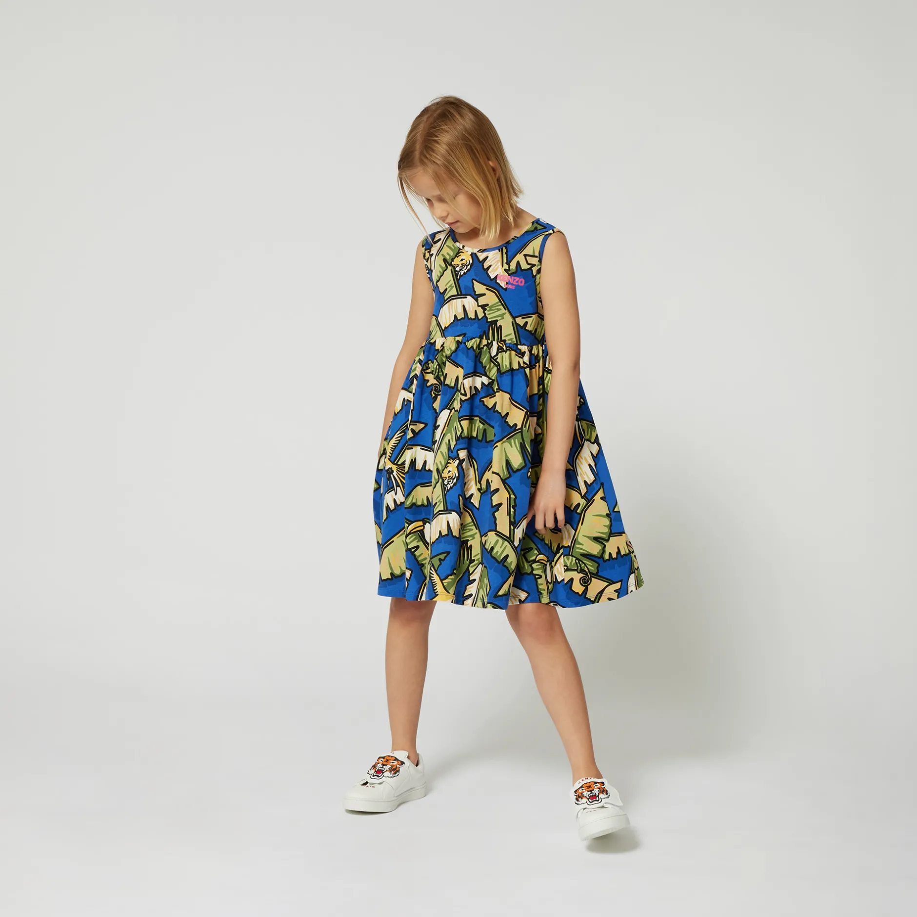 Discount KENZO KIDS Robe à bretelles en coton WAVE BLUE