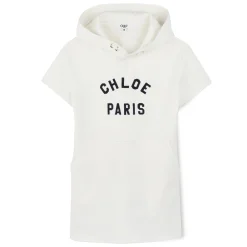 Online CHLOE Robe à capuche en molleton OFFWHITE
