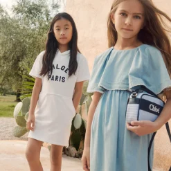 Online CHLOE Robe à capuche en molleton OFFWHITE