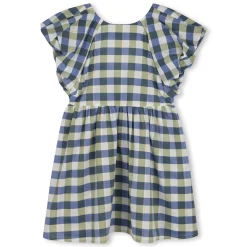 Sale KENZO KIDS Robe à carreaux en coton WAVE BLUE
