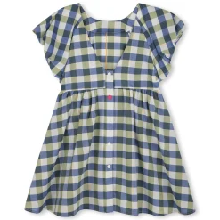 Sale KENZO KIDS Robe à carreaux en coton WAVE BLUE