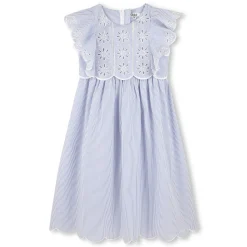 Fashion CHLOE Robe à manches courtes BLANC BLEU