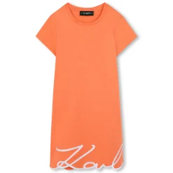 Hot KARL LAGERFELD KIDS Robe à manches courtes brodée POPPY RED