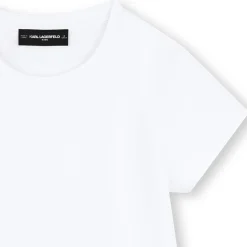 Sale KARL LAGERFELD KIDS Robe à manches courtes brodée BLANC