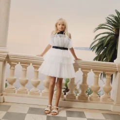 Clearance GIVENCHY Robe à volants avec tresses OFFWHITE