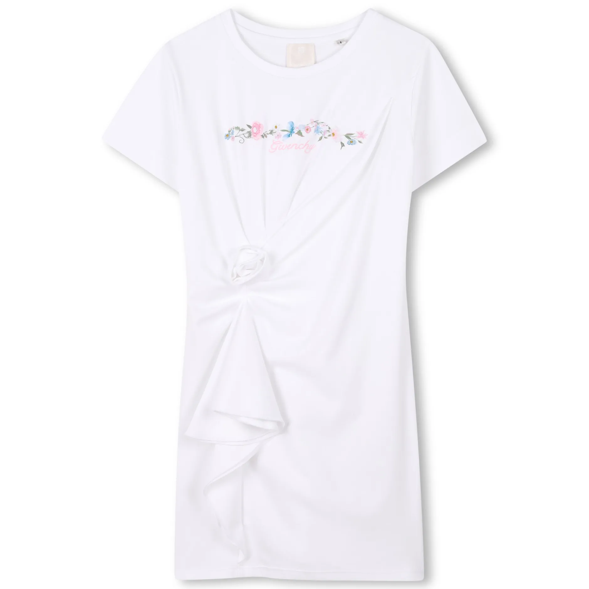 Discount GIVENCHY Robe avec volant effet fleur BLANC