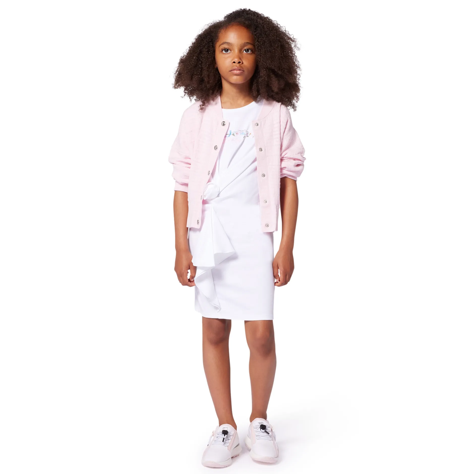 Discount GIVENCHY Robe avec volant effet fleur BLANC