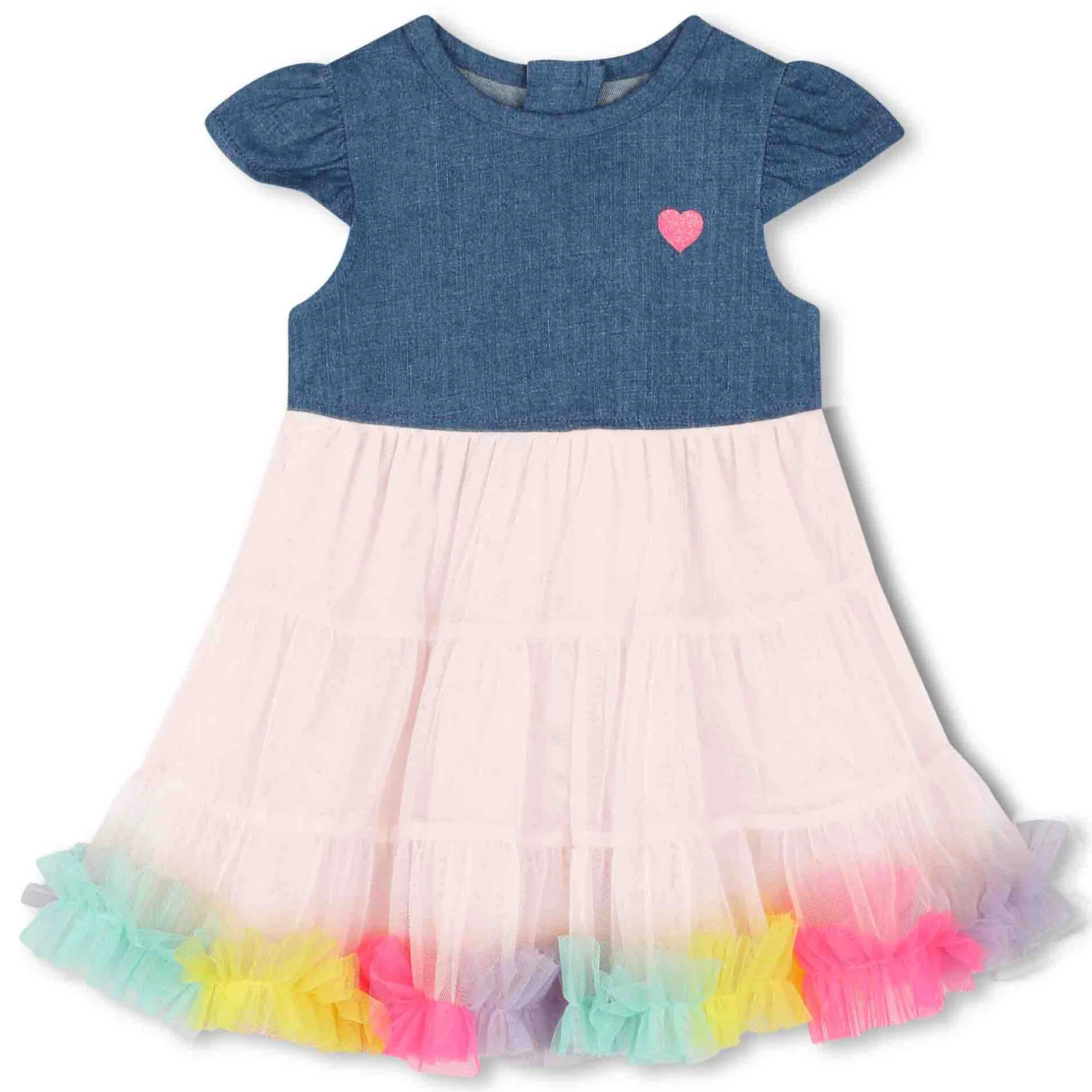 Hot BILLIEBLUSH Robe bimatière avec volants DENIM BLUE