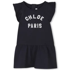 Best CHLOE Robe brodée à volants BLEU AMIRAL