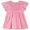 Discount KENZO KIDS Robe brodée en satin de coton ROSE FRIANDISE