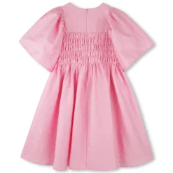 Discount KENZO KIDS Robe brodée en satin de coton ROSE FRIANDISE