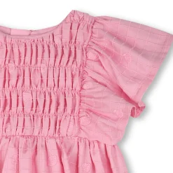 Discount KENZO KIDS Robe brodée en satin de coton ROSE FRIANDISE