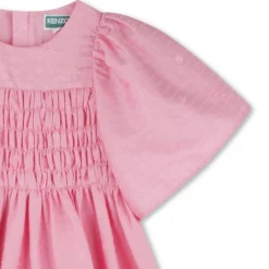 Discount KENZO KIDS Robe brodée en satin de coton ROSE FRIANDISE