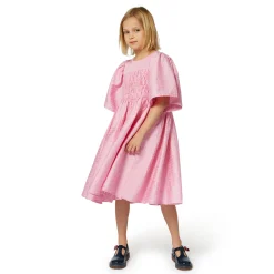 Discount KENZO KIDS Robe brodée en satin de coton ROSE FRIANDISE