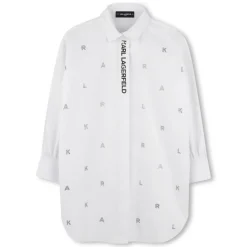 Clearance KARL LAGERFELD KIDS Robe chemise à manches longues BLANC