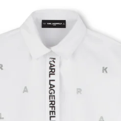 Clearance KARL LAGERFELD KIDS Robe chemise à manches longues BLANC