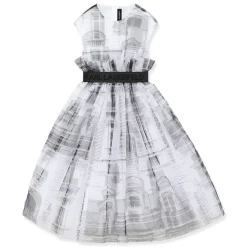 Fashion KARL LAGERFELD KIDS Robe de cérémonie BLANC NOIR