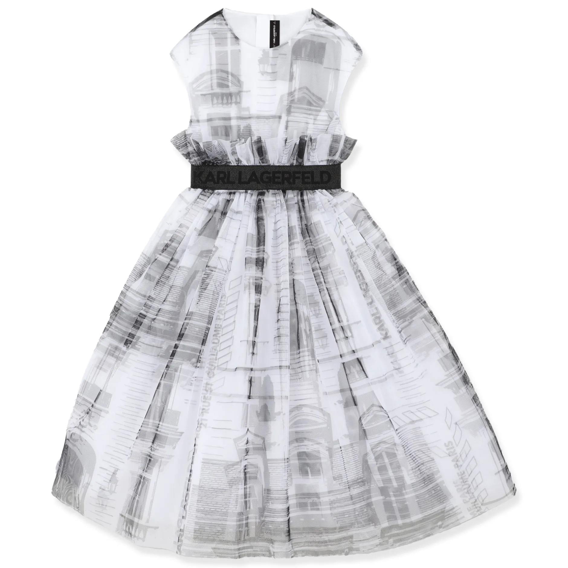Fashion KARL LAGERFELD KIDS Robe de cérémonie BLANC NOIR