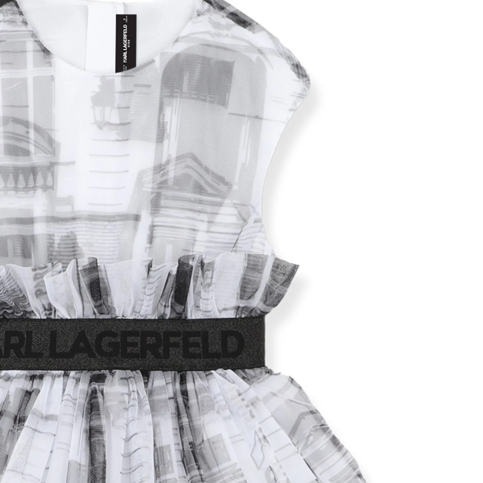 Fashion KARL LAGERFELD KIDS Robe de cérémonie BLANC NOIR
