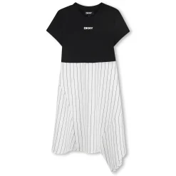 Discount DKNY Robe de cérémonie bimatière BLANC NOIR