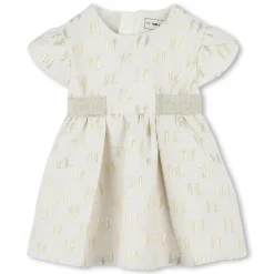 Fashion KARL LAGERFELD KIDS Robe de cérémonie en jacquard ECRU DORE