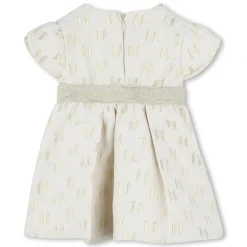 Fashion KARL LAGERFELD KIDS Robe de cérémonie en jacquard ECRU DORE