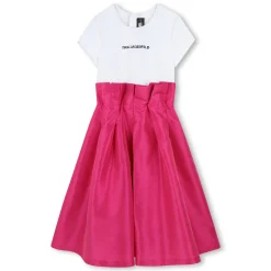 Discount KARL LAGERFELD KIDS Robe de cérémonie en taffetas ROSE BLANC
