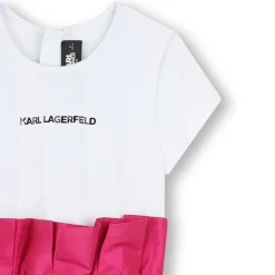 Discount KARL LAGERFELD KIDS Robe de cérémonie en taffetas ROSE BLANC